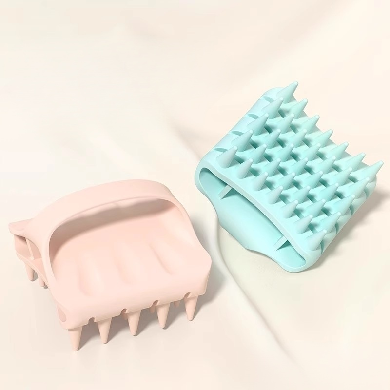 Scalp Massaging Shampoo Brush, Elastic Silicone Hollow Design for Deep Cleaning and Stress Relief