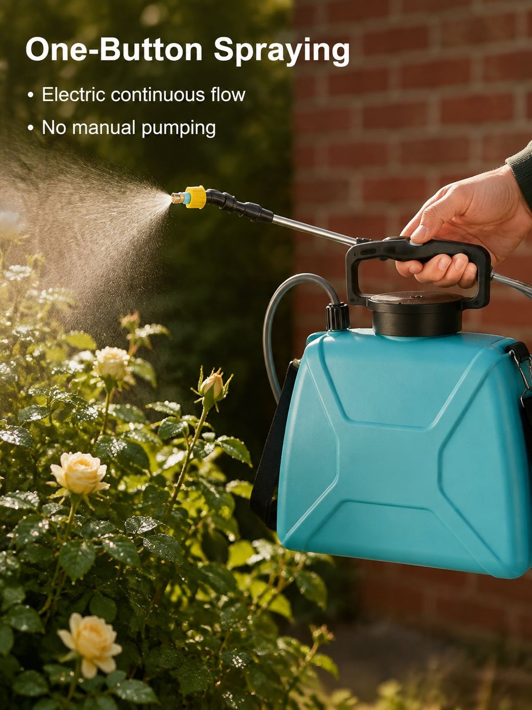 Rechargeable garden sprayer watering plants