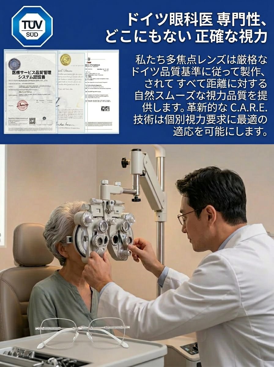 【日本の眼科医×ドイツ光学】近視も、遠視も、乱視も、これ1本で視界クリア✨次世代スマートメガネ✨
