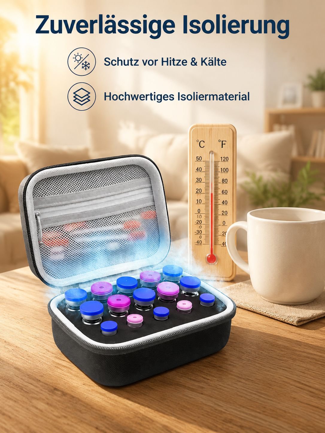 Multifunktionale Insulinfläschchen-Tasche für 3ml und 10ml Kombination