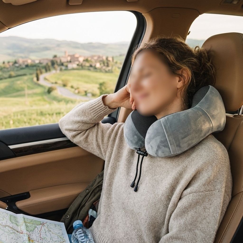Coussin de voyage en U à mémoire de forme avec soutien bosselé
