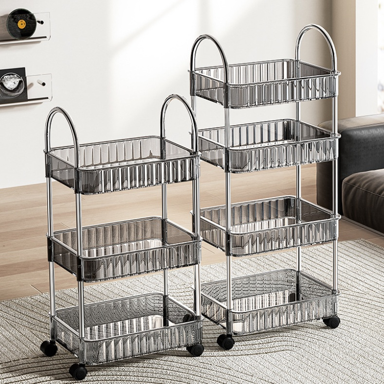 可移動收納儲物架 置地式廚房推車整理架子置物架