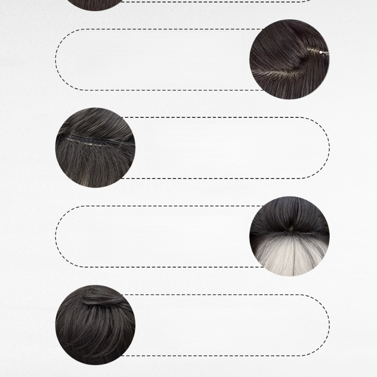 릴렉스 스타일 롱 컬리 브라운 풀 위그