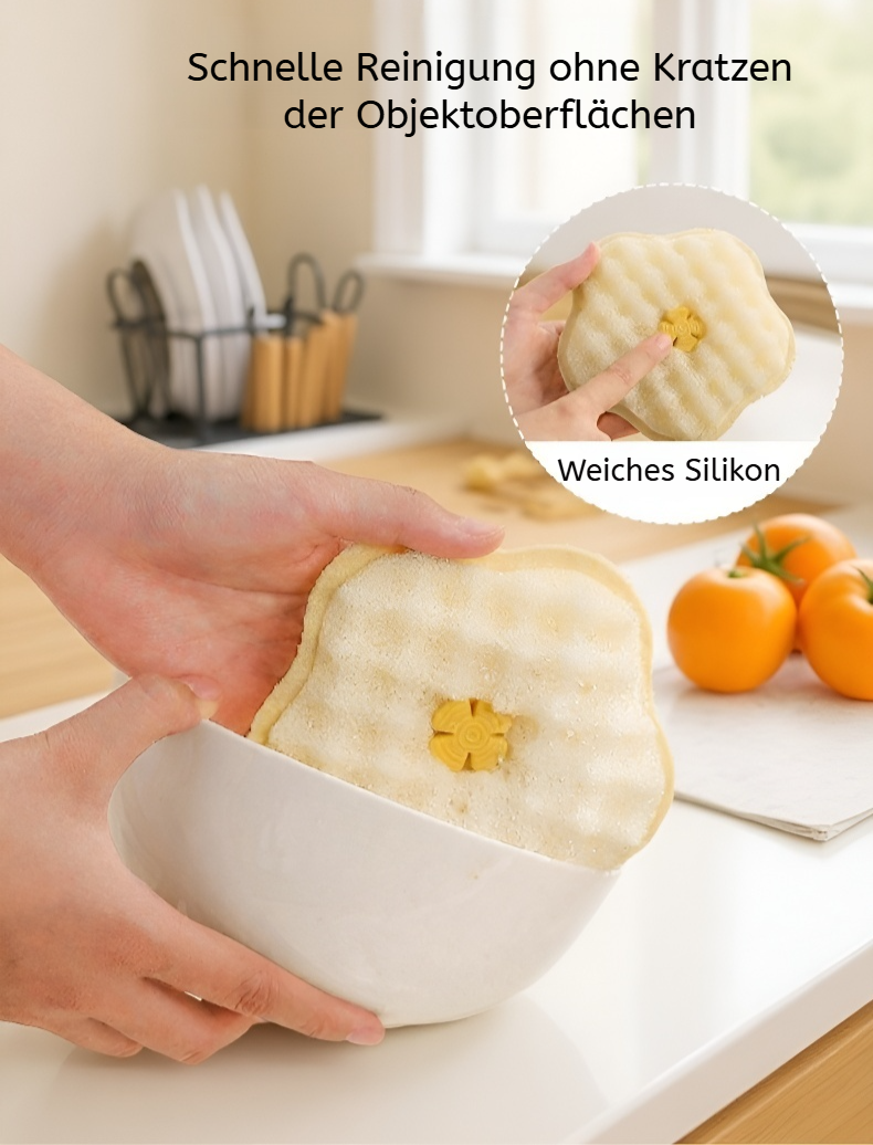 Ölresistenter Spülschwamm mit beidseitiger Saugnapf-Funktion in der Küche