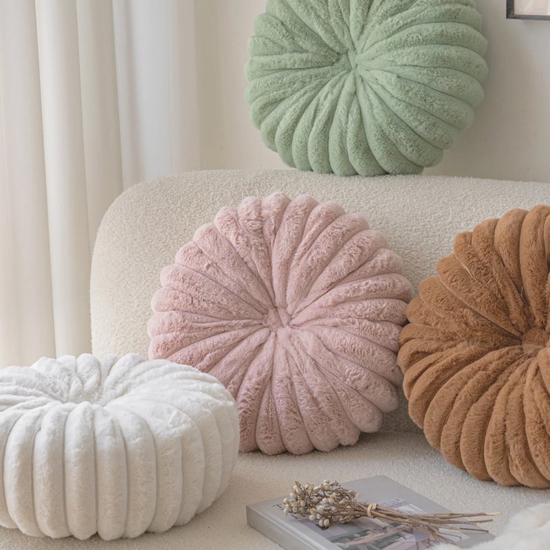 Ręcznie koło poduszka styl dynia farbowanie pasków tkania