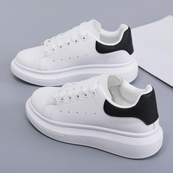 厚底板鞋小白鞋 女士運動休閒鞋