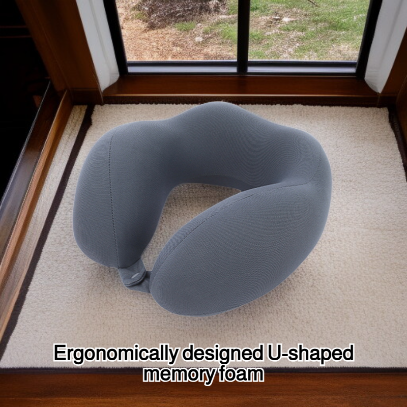 Memory foam hooded U-shaped pillow
