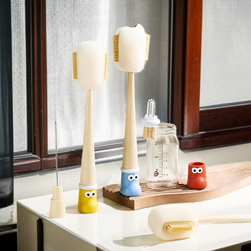 오인원 긴 손잡이 젖병 청소 스펀지 브러쉬 가정용 청소 다용도 컵솔 텀블러 뚜껑 브러쉬
