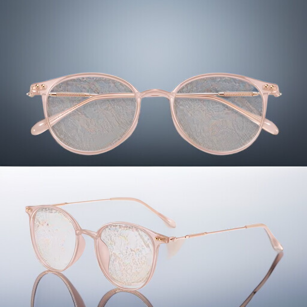 ウルトラライトブラウン メガネ 度なし ブルーライトカット すっぴん 大きいフレーム メガネ レディース ファッションアイテム