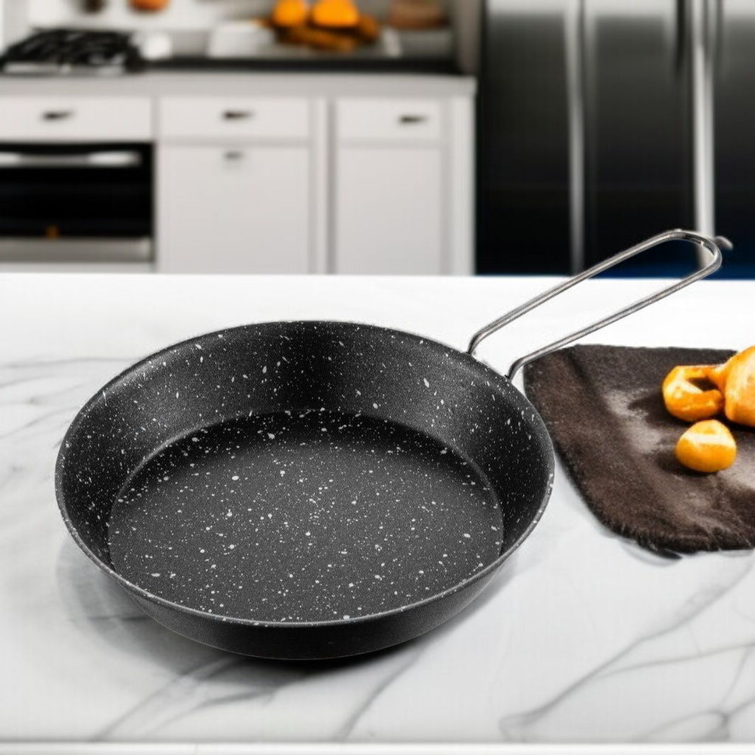 Przenośna składana nieprzywierająca patelnia ze stali nierdzewnej na zewnątrz