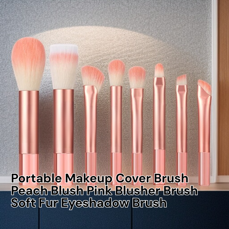 Soft Portable Makeup Cover Brush Peach Pink Blusher and Eyeshadow Brush