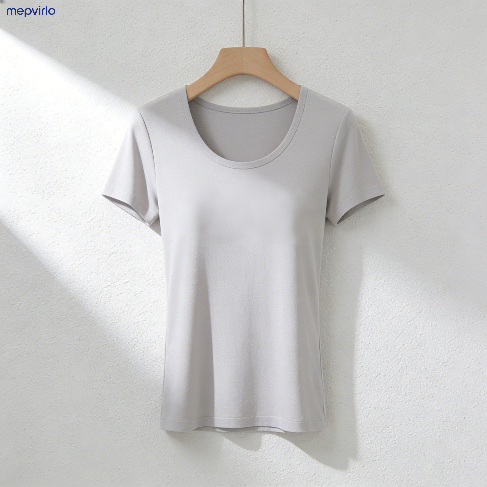 U넥 반팔 티셔츠