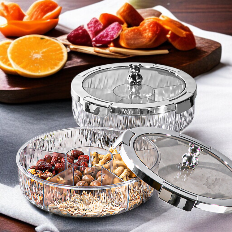 가정용 탁상 정리 수납함 화장품 수동 회전 밀폐 수납함 간식 방진 밀폐 수납함 버블 마터 액세서리 수납함