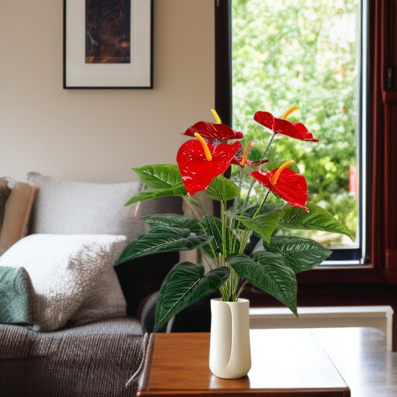 紅掌仿真花多頭組合展示