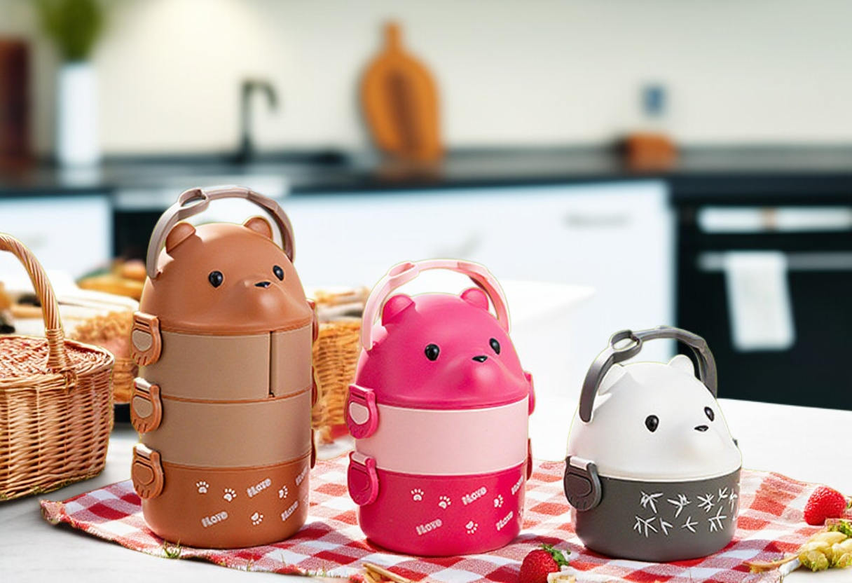 Double-layer lunch box with durable construction