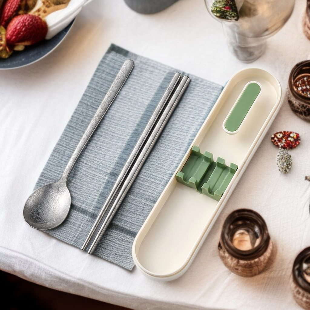 กล่องเก็บตะเกียบไทเทเนียมแท้แบบพกพา