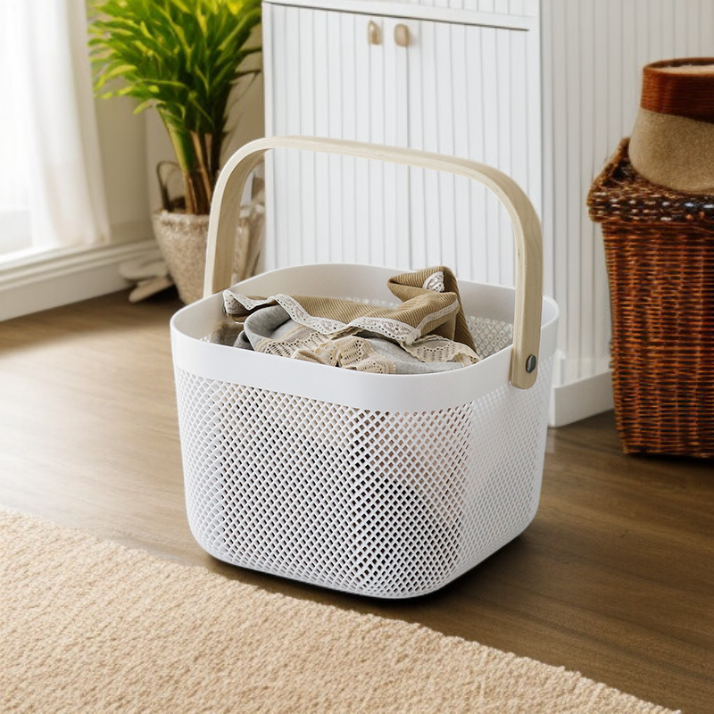 持ち運び便利なランドリーバスケット