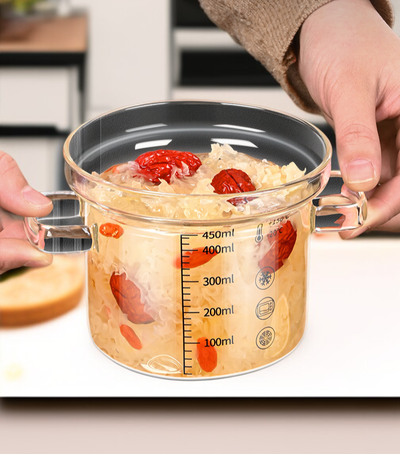 Olla de cocina transparente fácil de limpiar