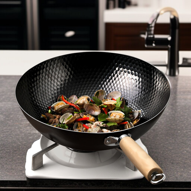 가정용 숙철 무코팅 볶음냄비 전통 가마냄비 무접착 후라이팬 후라이팬 무코팅 가마냄비 레인지
