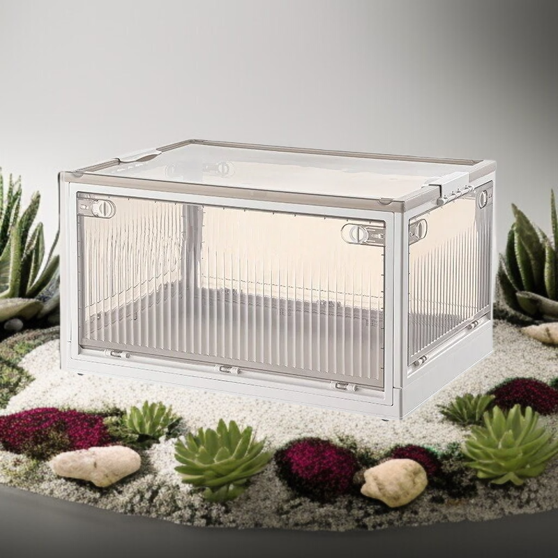 肥厚プラスチック折りたたみワードローブ収納ボックス衣類キルトおもちゃ収納ボックスサイドドア折りたたみ寮収納ボックス