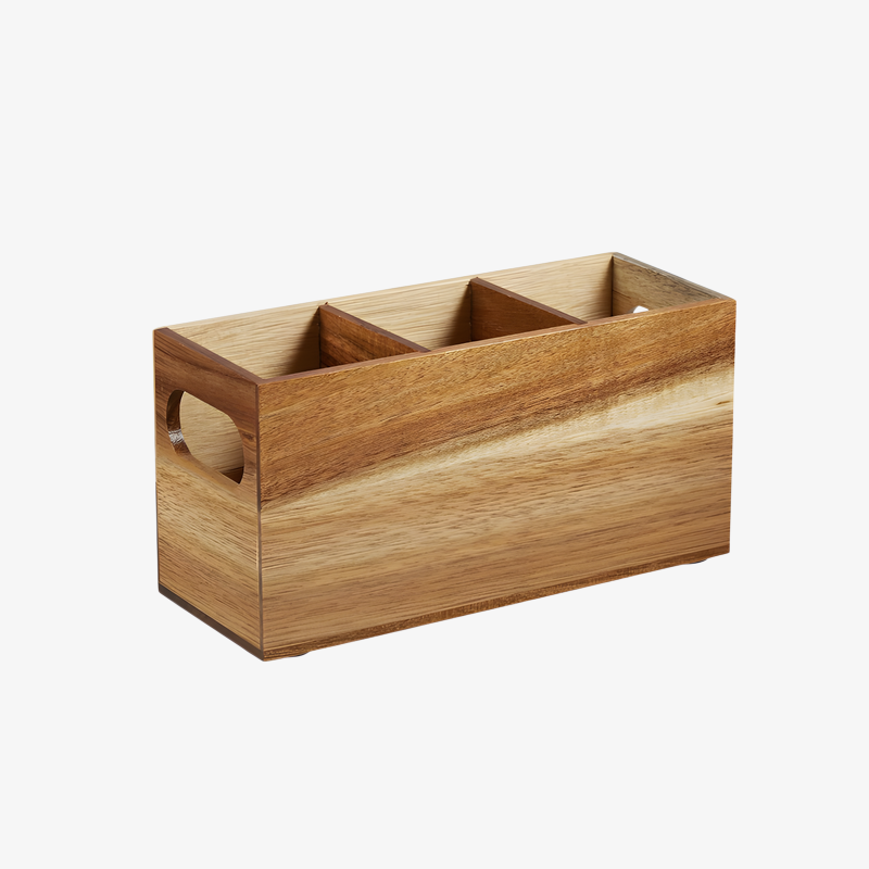 木製デスクトップコンパートメント収納ボックスシンプルなキッチン食器収納ボックスポータブル雑貨収納ボックス