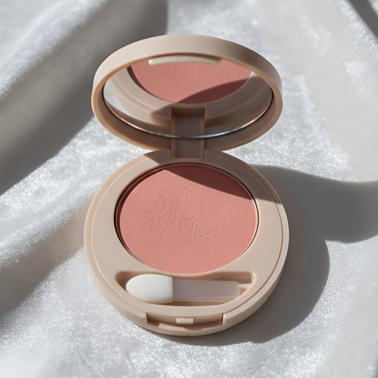 블러셔를 손등에 발라본 모습