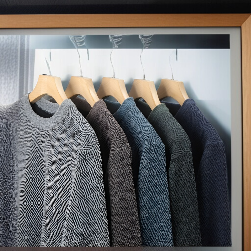 남자 추동 자카드 스웨터 남 기모 니트 레깅스 남자 니트 자카드 니트 레깅스