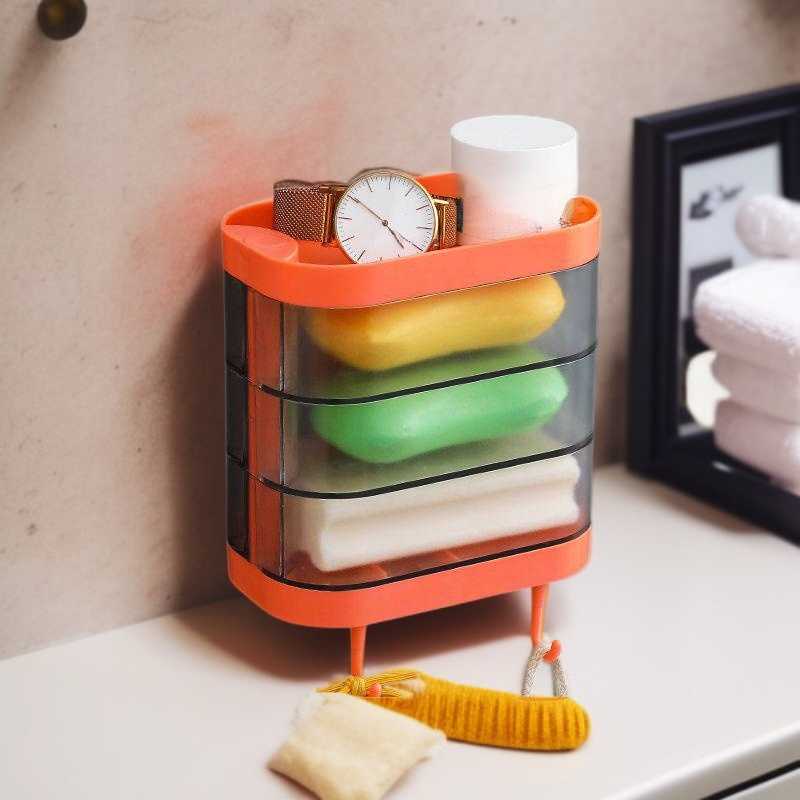 排水トレイ付き二層式ソープディッシュ