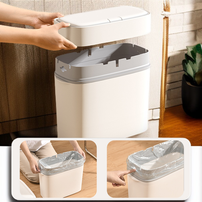 世帯のふたが付いている台所不用な大箱 ペーパー バスケット押しのタイプ浴室の不用な大箱