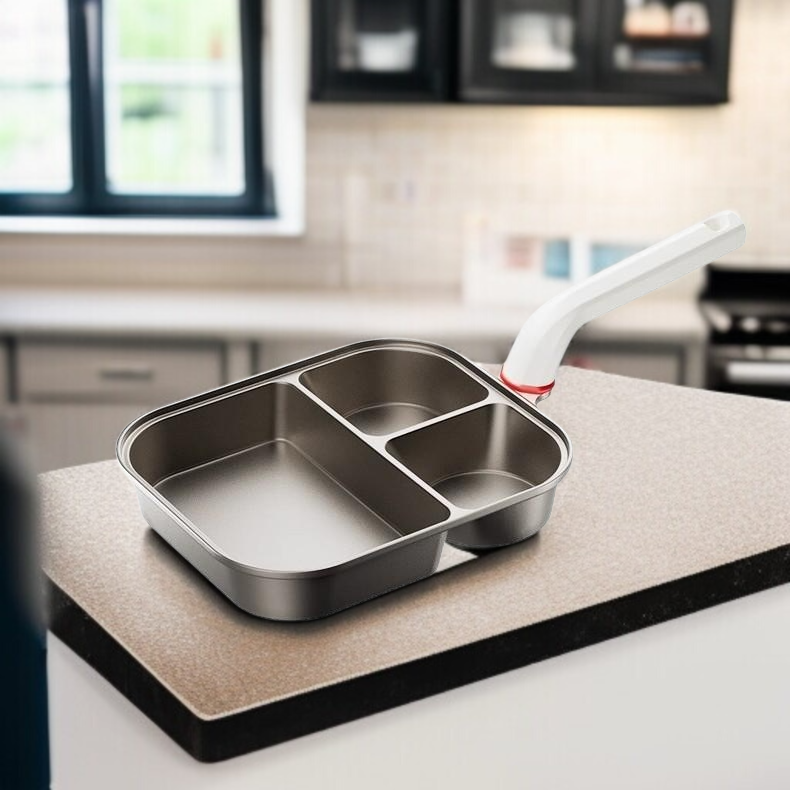 Titanium three-in-one frying pan breakfast pan non-stick pan fried egg hamburger thickened and deepe