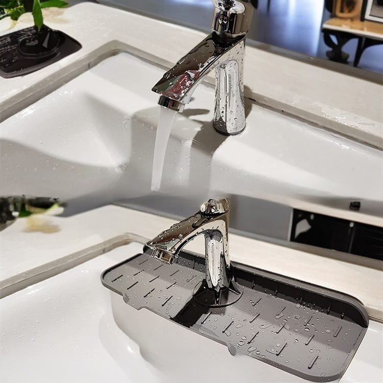 バスルーム防水シリコンドレナージマット 蛇口パッド キッチンバス収納マット