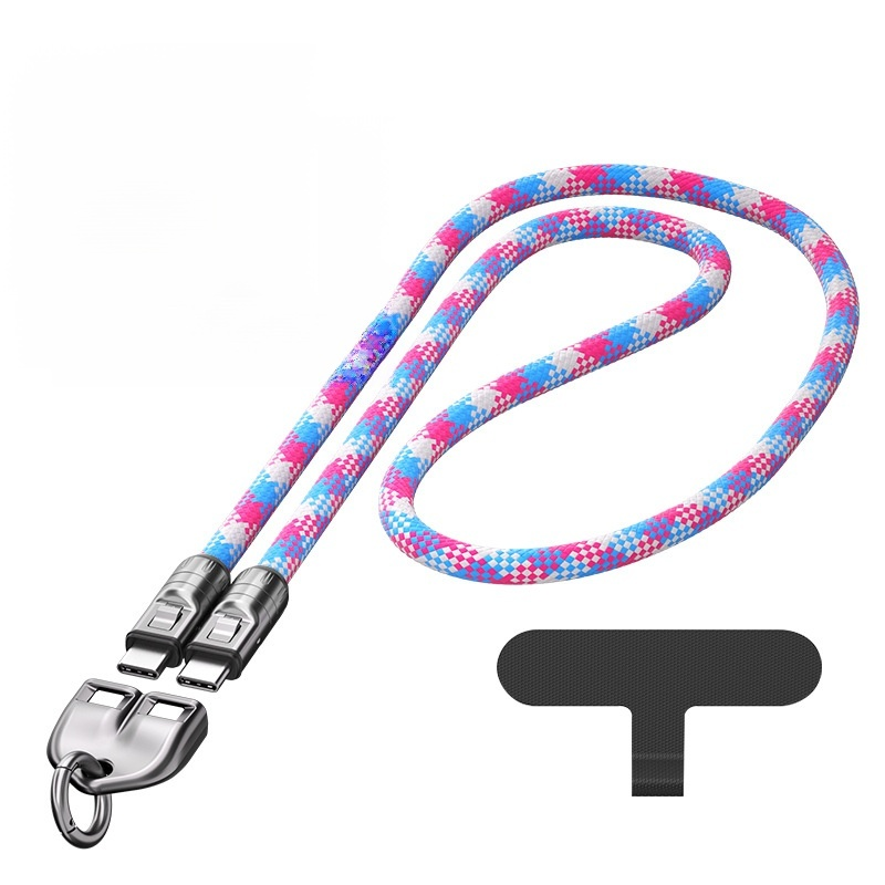 Dual-purpose phone lanyard and data cable