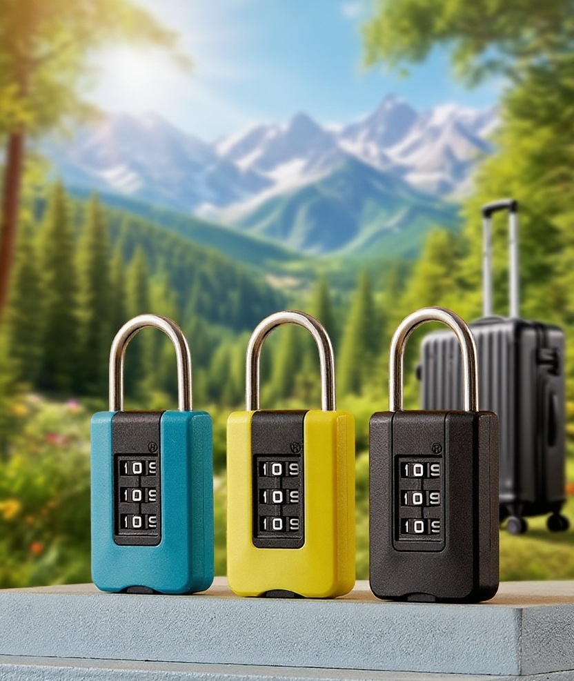 Travel lock attached to zipper of suitcase