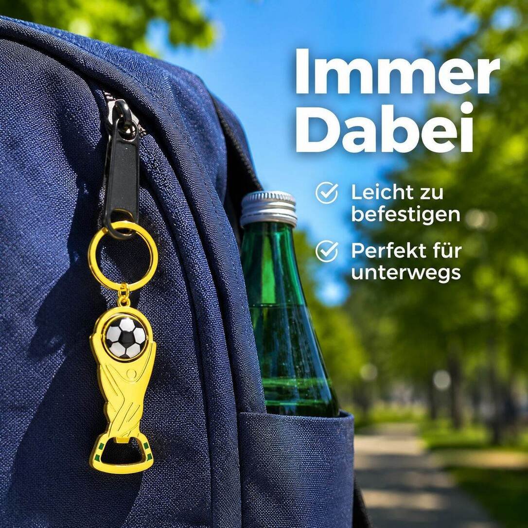 Fußballpokal Drehbarer Schlüsselanhänger Flaschenöffner, Weltmeisterschaft Fan-Geschenk