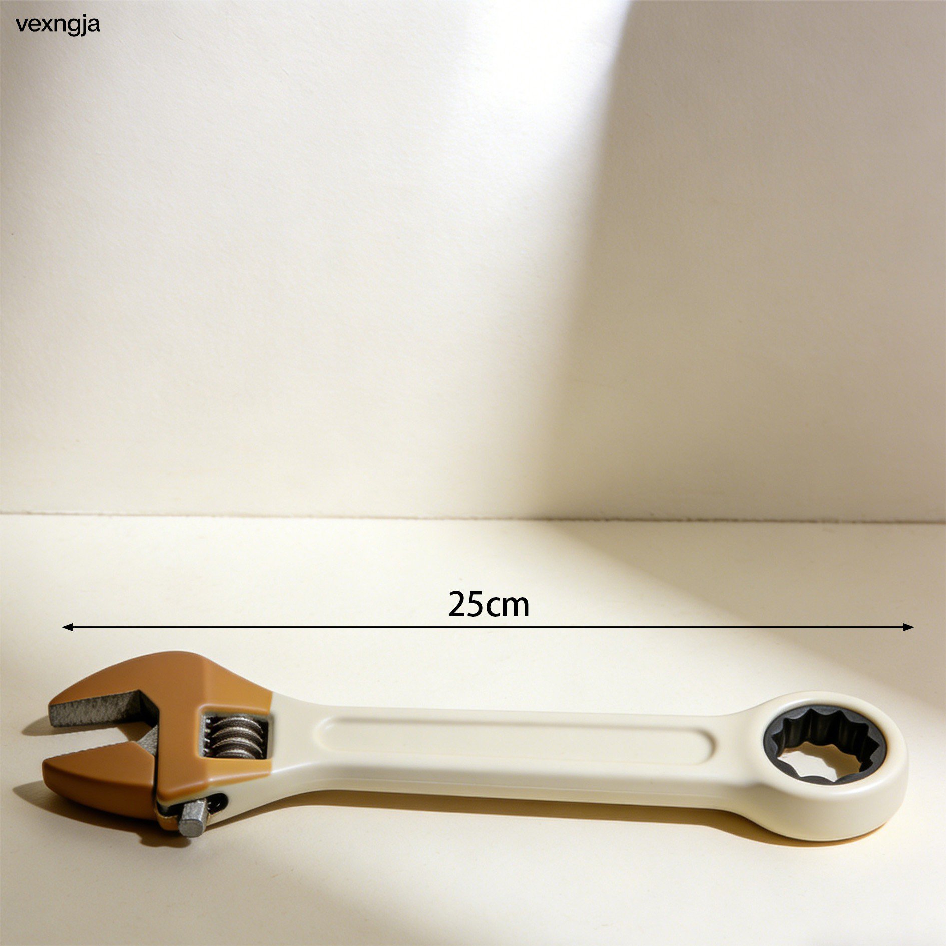 Adjustable wrench tightening a bolt