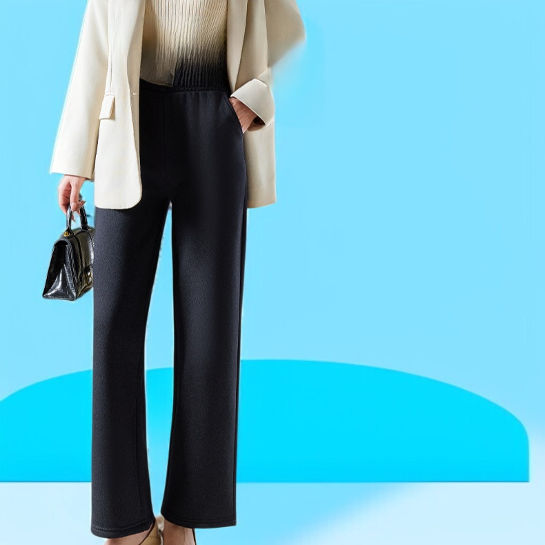 여성 캐주얼 패션 기모 도톰 와이드 팬츠 쉬넬 캐주얼 팬츠 추동 기모 와이드 팬츠 코듀로이 캐주얼 팬츠