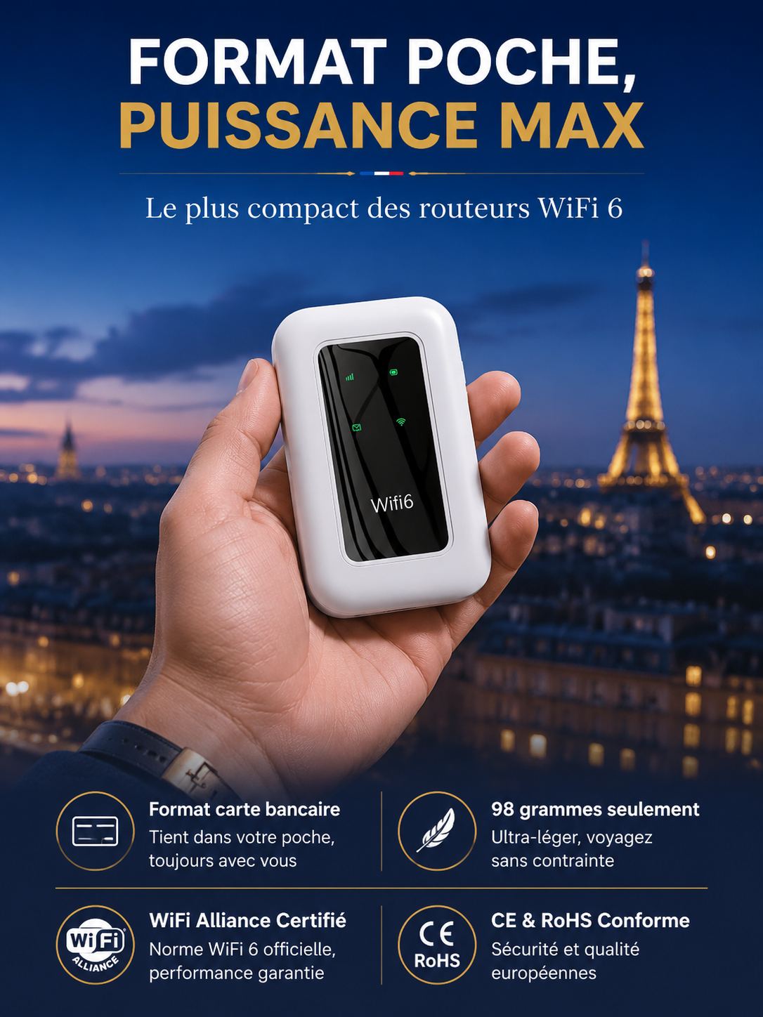 WiFi portable sans fil, sans branchement