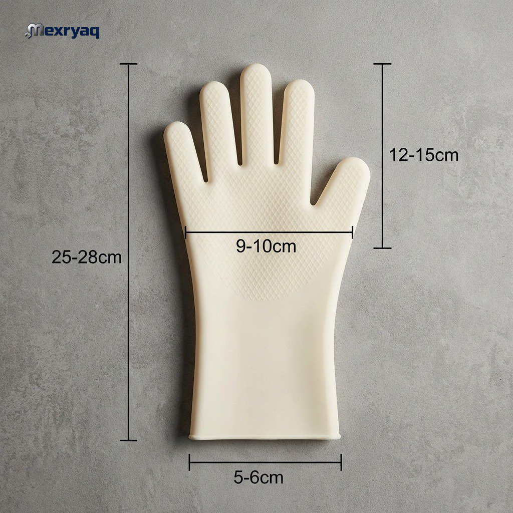 Flexible silicone gloves with textured palm for better grip