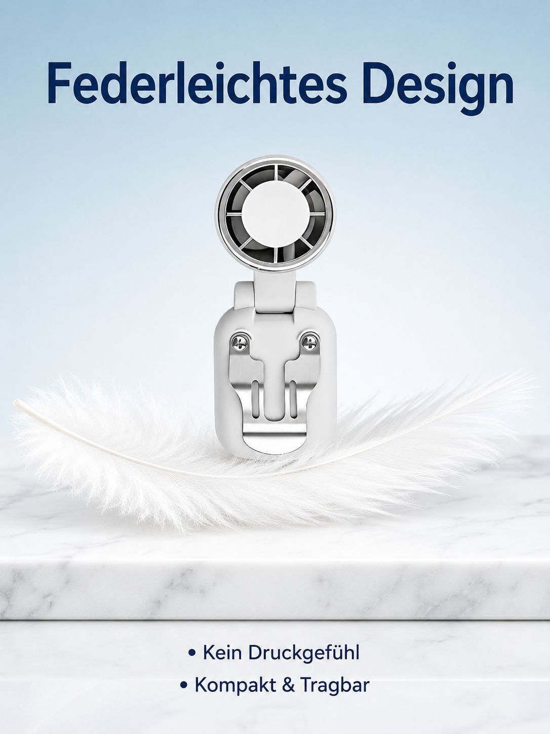 Mini-Mützenventilator, Clip-Design, lange Laufzeit, USB-aufladbar