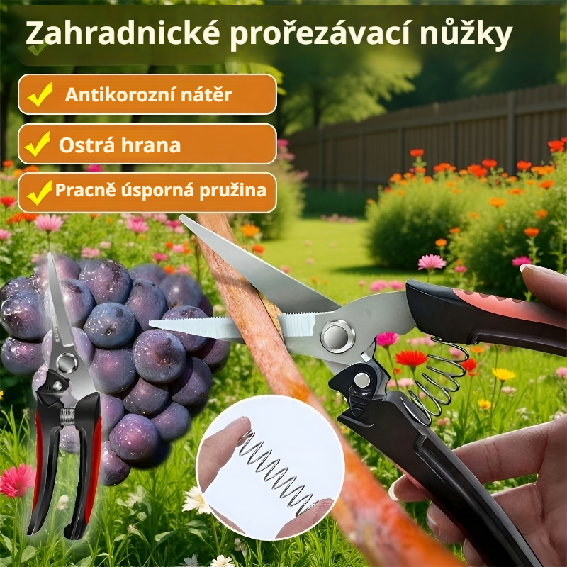 Zahradnické nůžky s úsporou síly