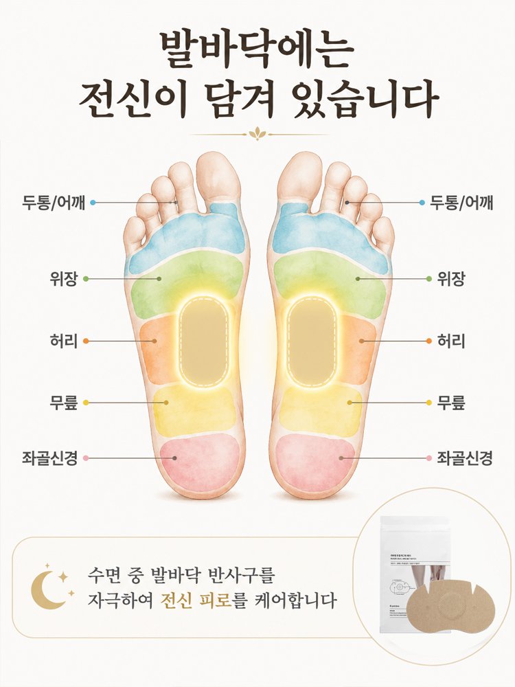 피로한 근육 케어 발 통증 완화 패치