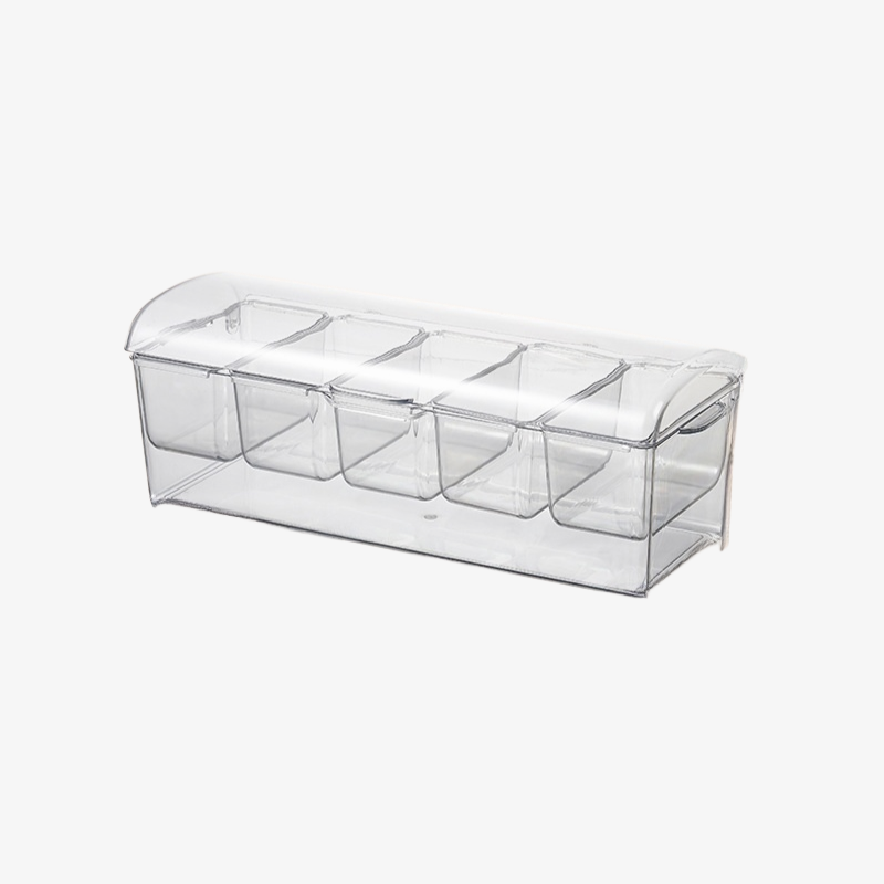 Kühlschrank-Salatbehälter mit Trennwand aus lebensmittelechtem Kunststoff