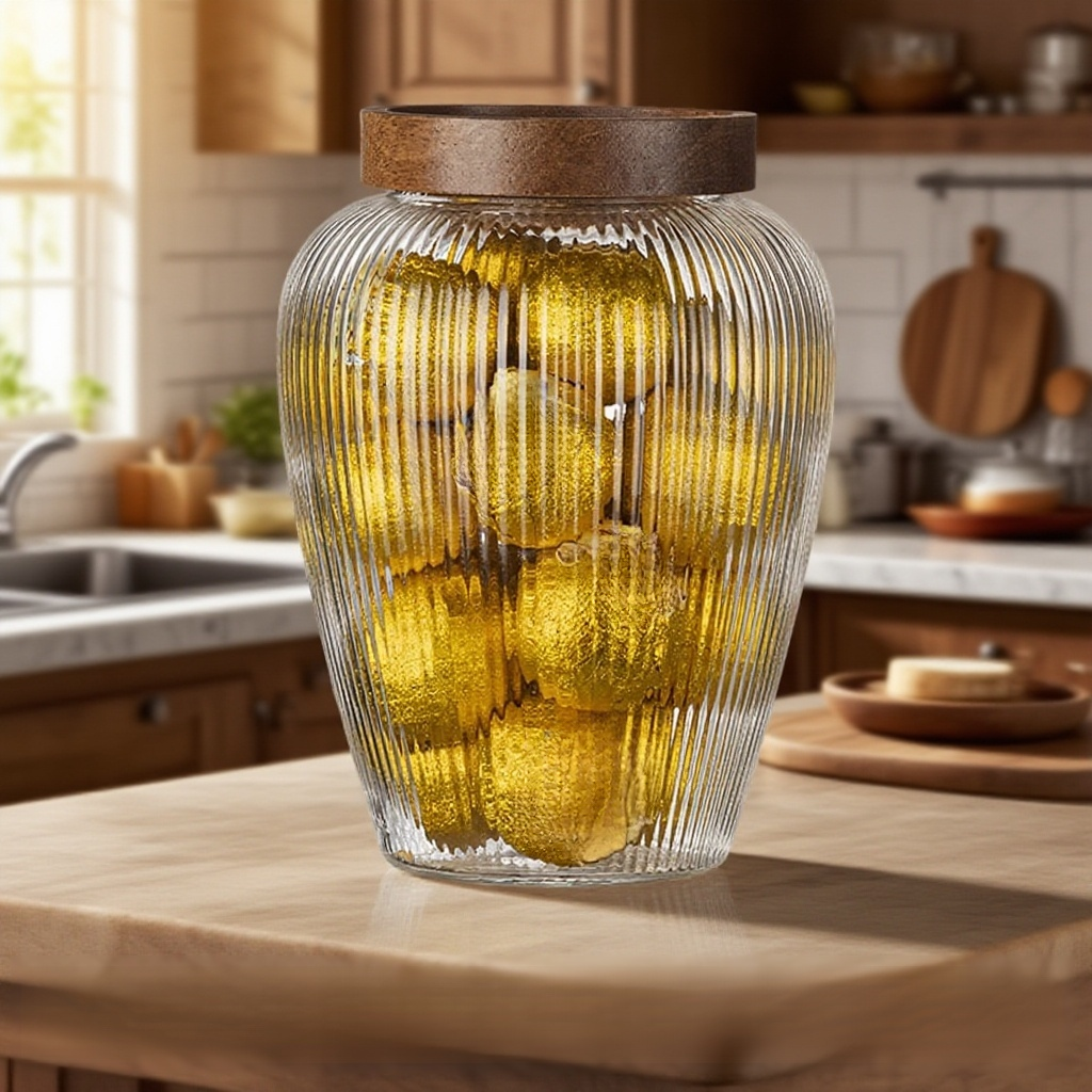 木蓋透明雜糧儲物瓶