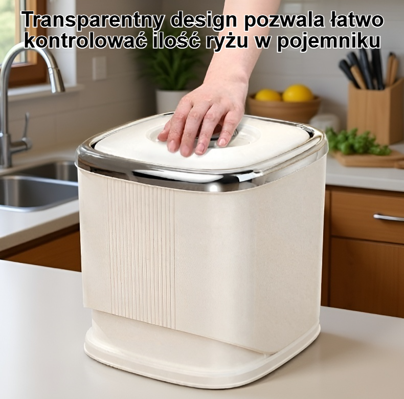 Obrotowy pojemnik do przechowywania ryżu w kuchni