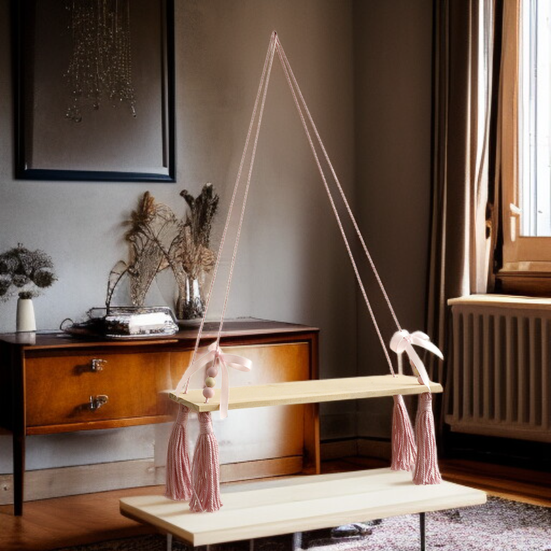 حامل نباتات جداري مزين بالخرز والخيوط اليدوية، ديكور منزلي بسيط