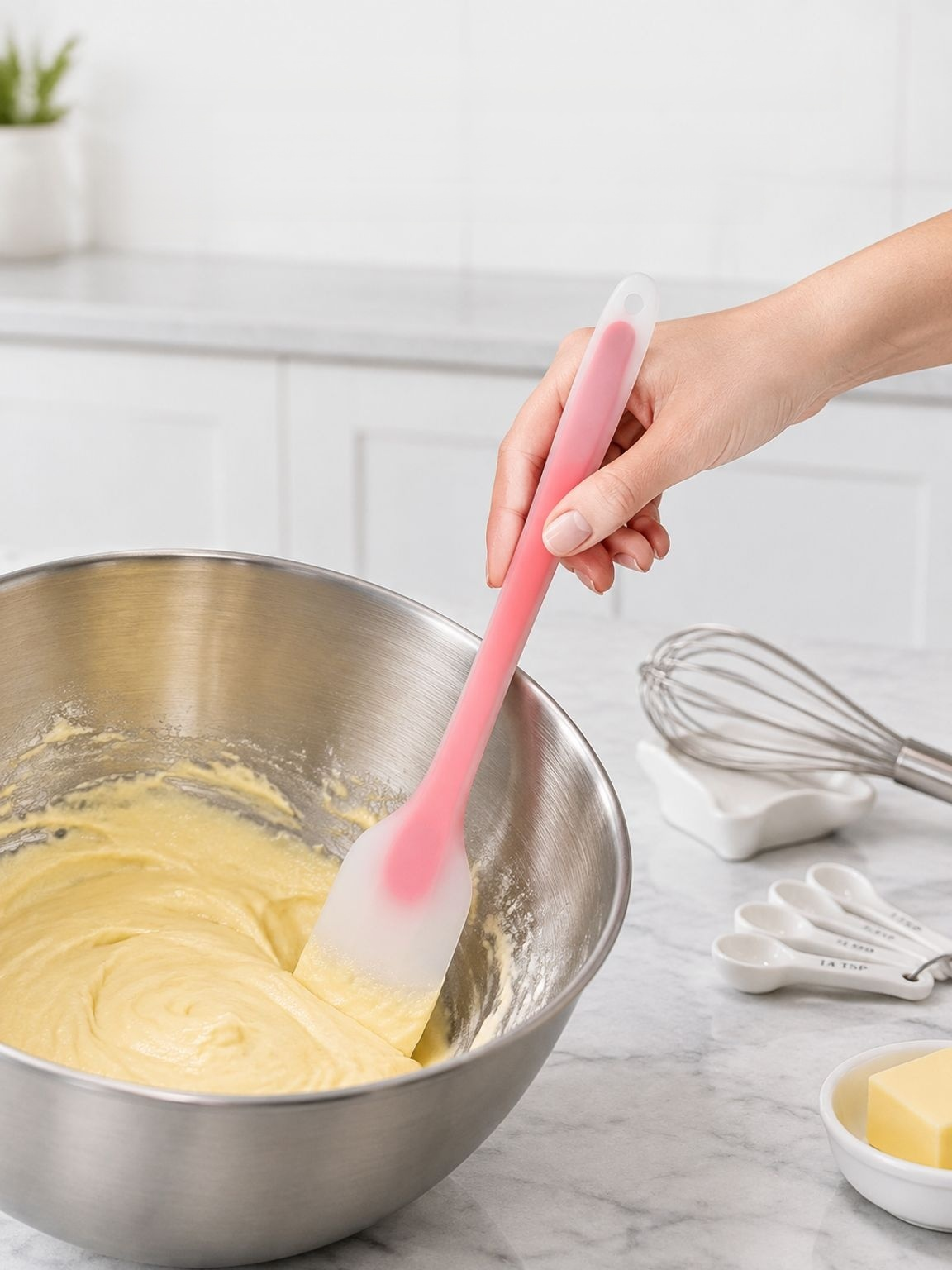 Silikon-Backutensil zum einfachen Schaben von Teig