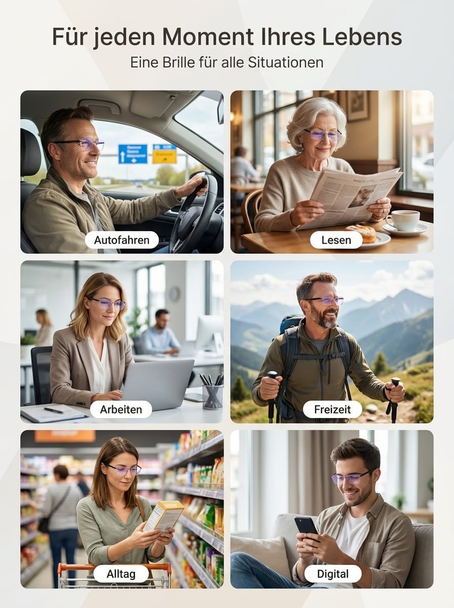 【 Kein Sehtest nötig】Jenaer Optik - Intelligente selbsttönende Lesebrille