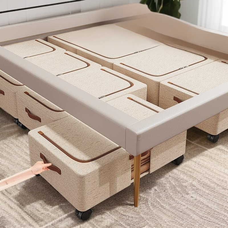Caja de almacenaje para ropa y mantas, con ruedas, para colocar debajo de la cama