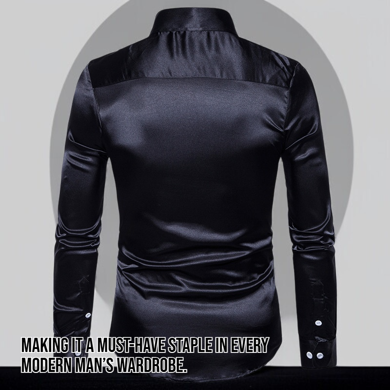 Close-up of shiny fabric on men's business shirt