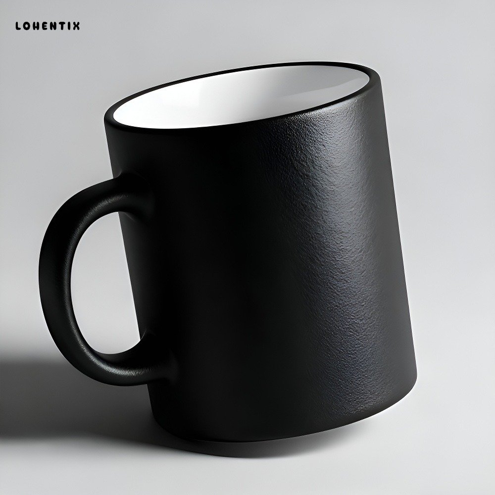 Keramické hrnky na stole v kanceláři